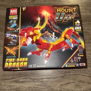 NEW, BLOCK TECH - MOUNT UP! -FIRE-BORN DRAGON- Building Block Set 203 Pieces